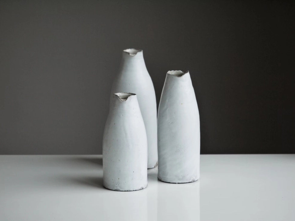 three ceramic terracotta diffusers bottle