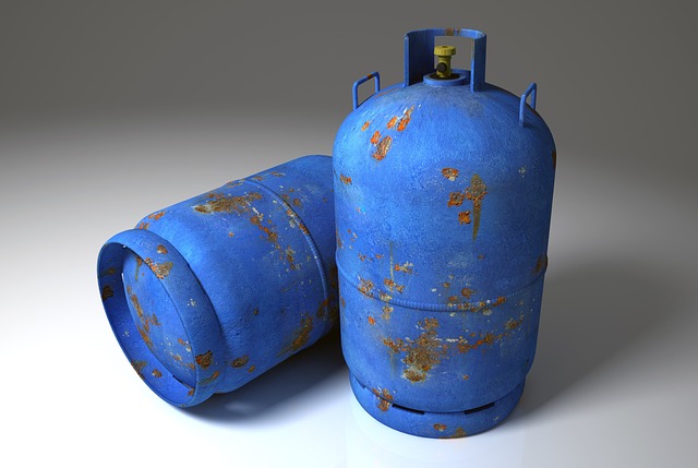 Blue gas cylinder