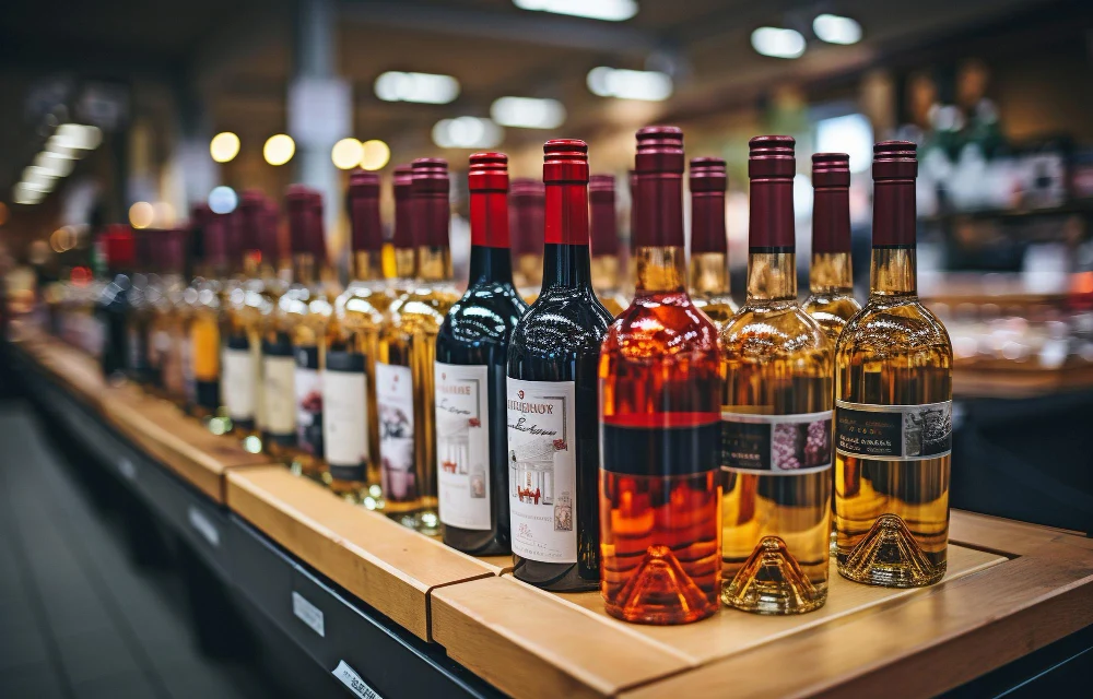 wine at a supermarket